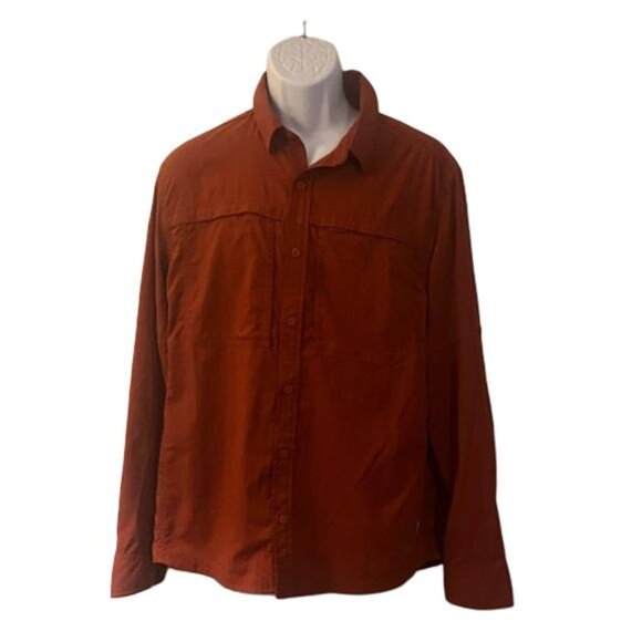 REI Co-Op Men's Fishing and Hiking Red Button Down Shirt, Medium - Picture 1 of 5